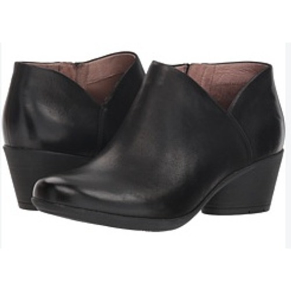 Dansko Raina Burnished Nubuck Leather Ankle Boot V-Cut Block Heel Booties 40 9.5